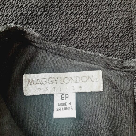 Maggy London Black & Lace Sheath Dress 6P - Picture 9 of 10